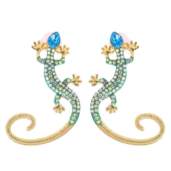 Bulk Jewelry Wholesale Earrings Blue diamond lizard Alloy JDC-ES-JJ140 Wholesale factory from China YIWU China