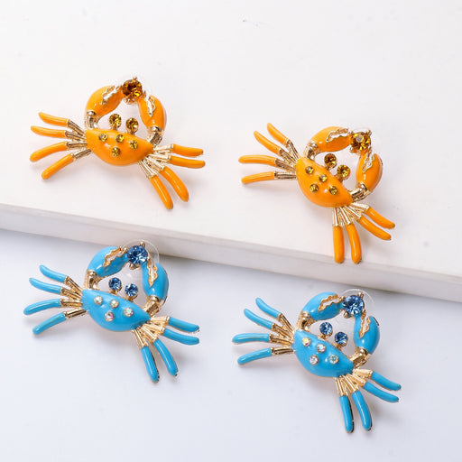 Bulk Jewelry Wholesale Earrings Blue Dripping Crab Alloy JDC-ES-JJ080 Wholesale factory from China YIWU China