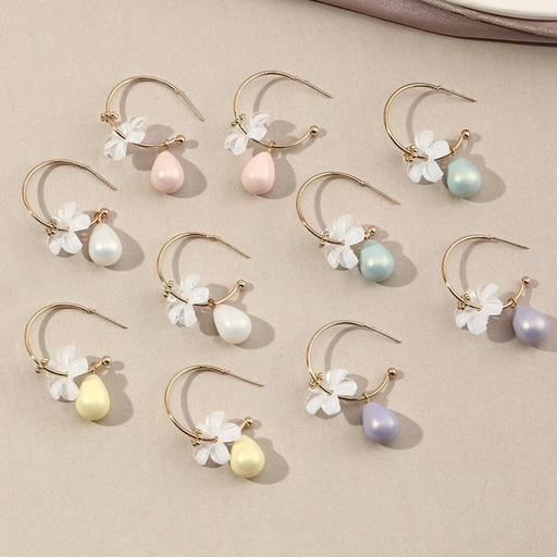 Bulk Jewelry Wholesale Earrings blue Flower drop-shaped pearl JDC-ES-e015 Wholesale factory from China YIWU China