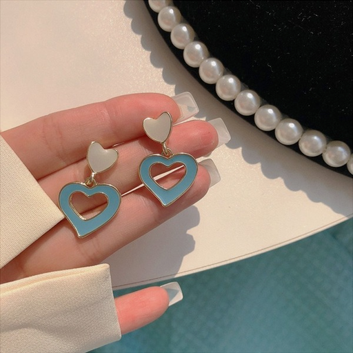 Bulk Jewelry Wholesale Earrings Blue sweet heart Alloy JDC-ES-b337 Wholesale factory from China YIWU China