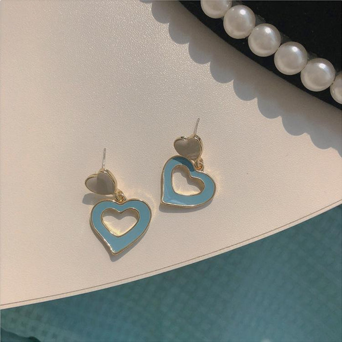 Wholesale Earrings Blue sweet heart Alloy JDC-ES-b337 Earrings JoyasDeChina NDYZ029 Wholesale Jewelry JoyasDeChina Joyas De China