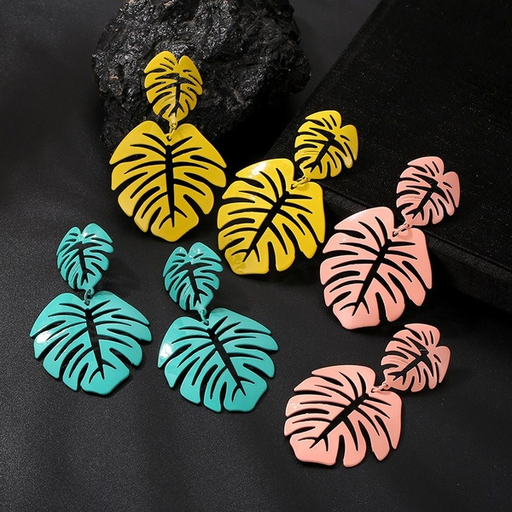 Bulk Jewelry Wholesale earrings candy color romantic hollow leaf shape JDC-ES-xc043 Wholesale factory from China YIWU China