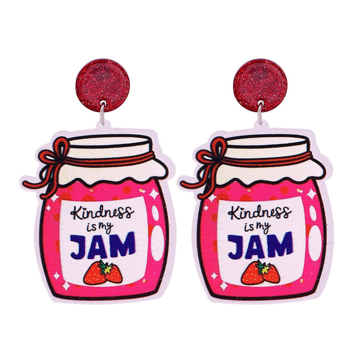Wholesale Earrings Canned acrylic pink jam JDC-ES-JJ085 Earrings JoyasDeChina 54986 Wholesale Jewelry JoyasDeChina Joyas De China