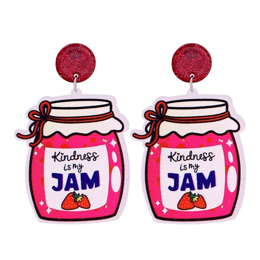 Bulk Jewelry Wholesale Earrings Canned acrylic pink jam JDC-ES-JJ085 Wholesale factory from China YIWU China