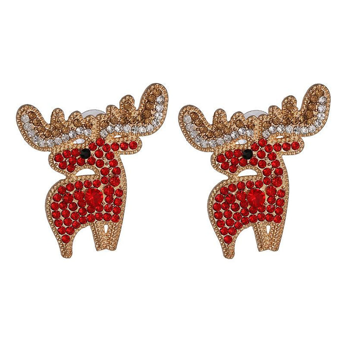 Wholesale Earrings Christmas Red elk drill Alloy JDC-ES-JJ175 Earrings JoyasDeChina red Wholesale Jewelry JoyasDeChina Joyas De China