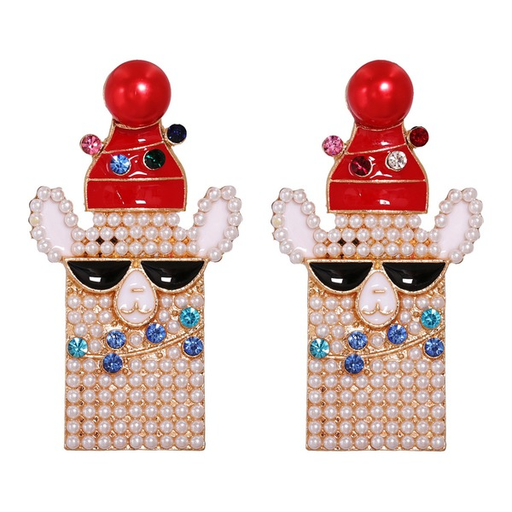 Bulk Jewelry Wholesale Earrings Christmas Red Elk Snowman Santa Alloy JDC-ES-JJ182 Wholesale factory from China YIWU China