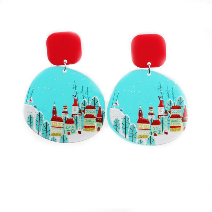 Bulk Jewelry Wholesale Earrings Christmas Red santa claus acrylic JDC-ES-ML059 Wholesale factory from China YIWU China