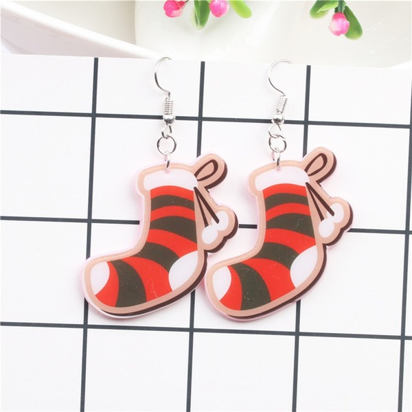 Bulk Jewelry Wholesale Earrings Christmas Red sock acrylic JDC-ES-ML061 Wholesale factory from China YIWU China
