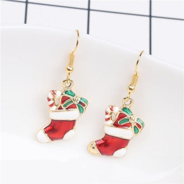 Bulk Jewelry Wholesale Earrings Christmas Red socks Alloy JDC-ES-ML056 Wholesale factory from China YIWU China