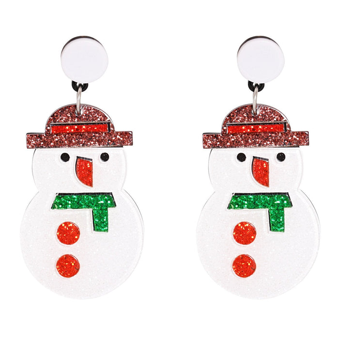 Wholesale Earrings Christmas White snowman resin JDC-ES-JJ190 Earrings JoyasDeChina 54591 Wholesale Jewelry JoyasDeChina Joyas De China