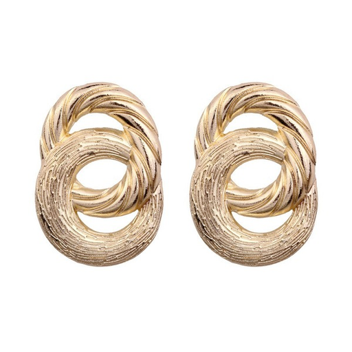 Bulk Jewelry Wholesale earrings circle hemp lace stud geometry 8-word pattern JDC-ES-xc233 Wholesale factory from China YIWU China