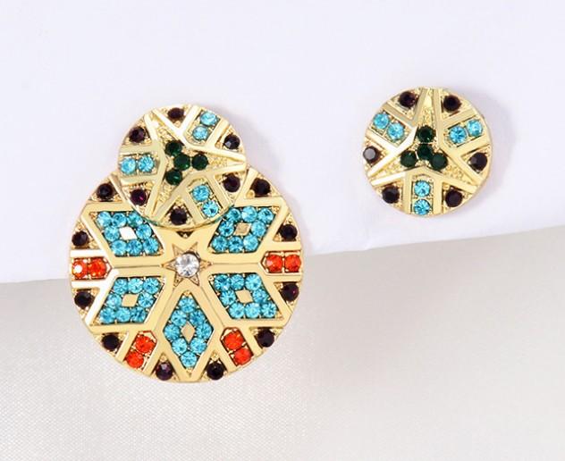 Bulk Jewelry Wholesale Earrings color alloy Asymmetrical diamond retro JDC-ES-yn009 Wholesale factory from China YIWU China