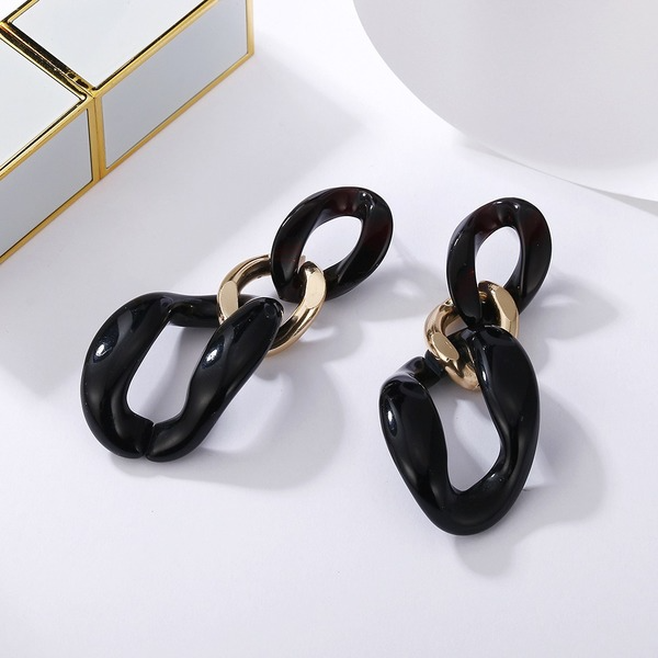 Bulk Jewelry Wholesale Earrings color alloy Stitched geometric chain JDC-ES-yn010 Wholesale factory from China YIWU China
