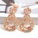 Wholesale Earrings Color oval Alloy JDC-ES-SK012 Earrings JoyasDeChina Pink Wholesale Jewelry JoyasDeChina Joyas De China