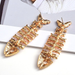 Wholesale Earrings Fish bone fancy diamonds Alloy JDC-ES-SK010 Earrings JoyasDeChina Wholesale Jewelry JoyasDeChina Joyas De China