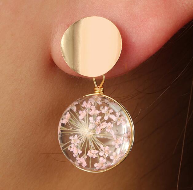 Wholesale earrings glass ball full of star sequin petal earrings JDC-ES-xc072 Earrings JoyasDeChina E316 Wholesale Jewelry JoyasDeChina Joyas De China