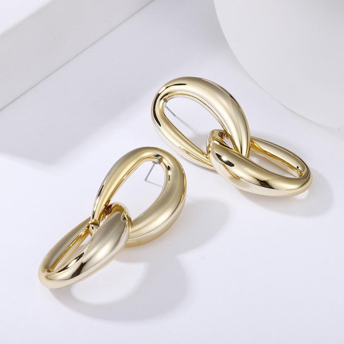 Bulk Jewelry Wholesale Earrings gold alloy Geometric multilayer twist JDC-ES-yn006 Wholesale factory from China YIWU China