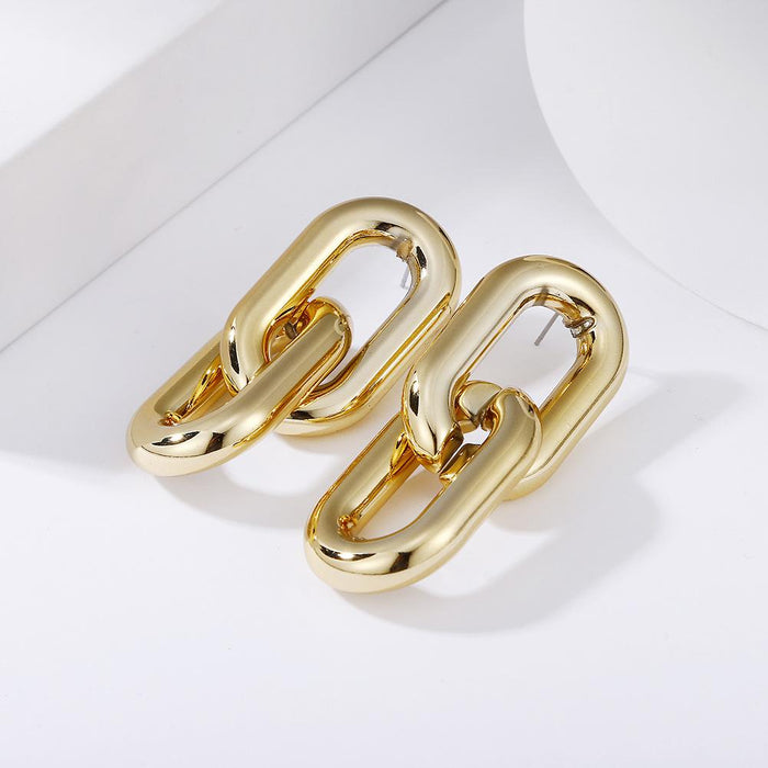 Bulk Jewelry Wholesale Earrings gold alloy Geometric multilayer twist JDC-ES-yn006 Wholesale factory from China YIWU China