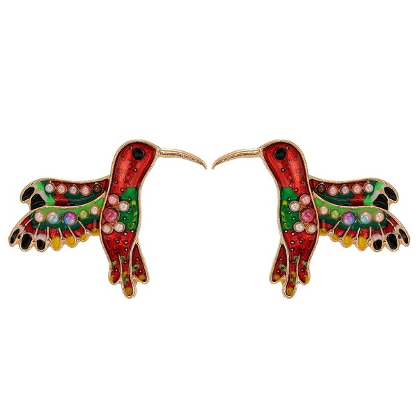 Bulk Jewelry Wholesale Earrings gold Alloy greased animal hummingbird JDC-ES-JJ046 Wholesale factory from China YIWU China