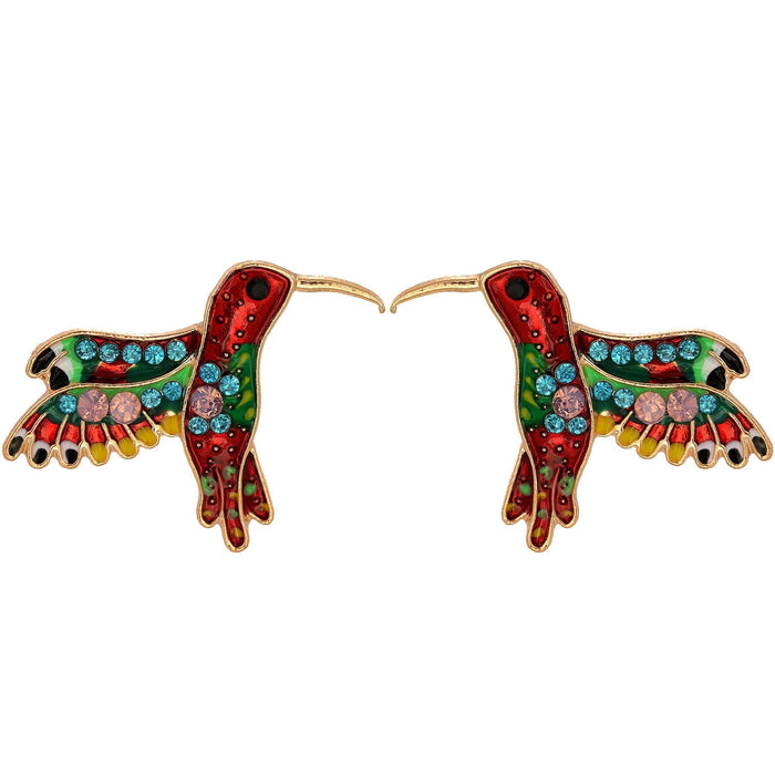 Wholesale Earrings gold Alloy greased animal hummingbird JDC-ES-JJ046 Earrings JoyasDeChina Drill bird Wholesale Jewelry JoyasDeChina Joyas De China