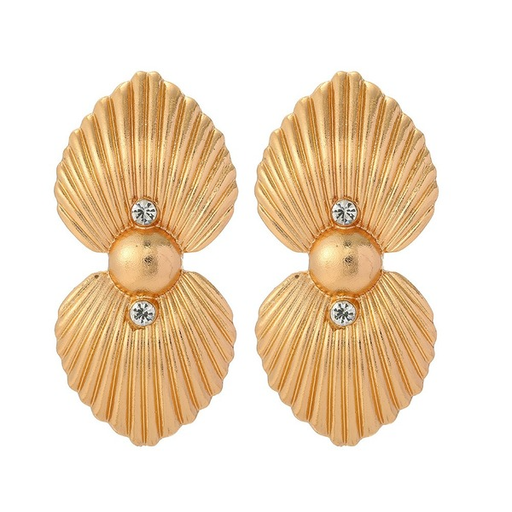 Bulk Jewelry Wholesale Earrings gold Alloy Two petals JDC-ES-JJ010 Wholesale factory from China YIWU China