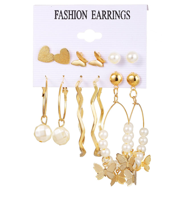Wholesale Earrings gold Butterfly love Alloy JDC-ES-F465 Earrings JoyasDeChina 5244303 Wholesale Jewelry JoyasDeChina Joyas De China