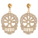 Wholesale Earrings gold Carved skull with diamonds Alloy JDC-ES-JJ041 Earrings JoyasDeChina White Wholesale Jewelry JoyasDeChina Joyas De China