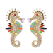 Bulk Jewelry Wholesale Earrings gold Color diamond seahorse Alloy JDC-ES-JJ138 Wholesale factory from China YIWU China