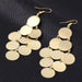 Wholesale Earrings gold Frosted disc tassels Alloy JDC-ES-xy084 Earrings JoyasDeChina Gold GAT04-04 Wholesale Jewelry JoyasDeChina Joyas De China