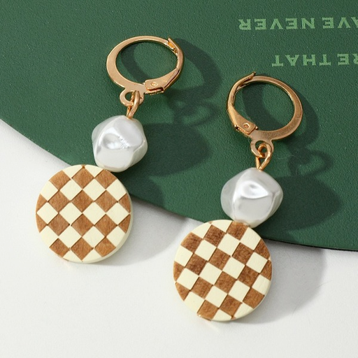 Bulk Jewelry Wholesale Earrings gold Geometric circular grid Acrylic JDC-ES-e017 Wholesale factory from China YIWU China