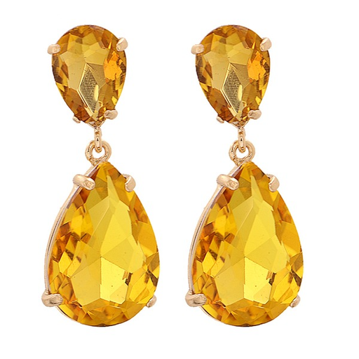 Bulk Jewelry Wholesale Earrings gold Geometric glass diamond droplets Alloy JDC-ES-JJ048 Wholesale factory from China YIWU China