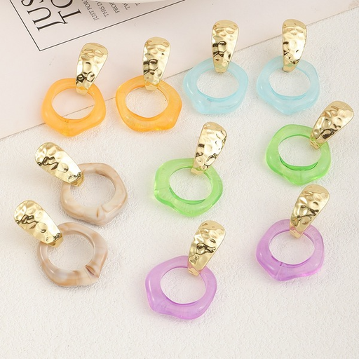 Wholesale Earrings gold Geometric hollow resin JDC-ES-e046 Earrings JoyasDeChina Wholesale Jewelry JoyasDeChina Joyas De China