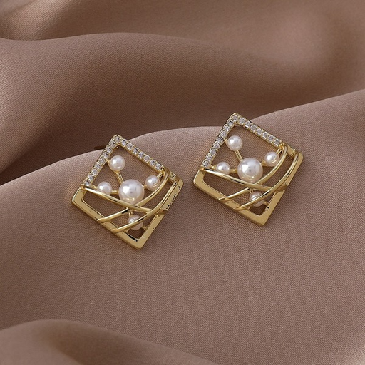 Bulk Jewelry Wholesale Earrings gold Geometric pearl copper JDC-ES-W236 Wholesale factory from China YIWU China