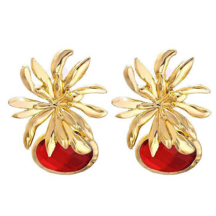 Wholesale Earrings gold geometry Alloy JDC-ES-JJ198 Earrings JoyasDeChina Red Wholesale Jewelry JoyasDeChina Joyas De China