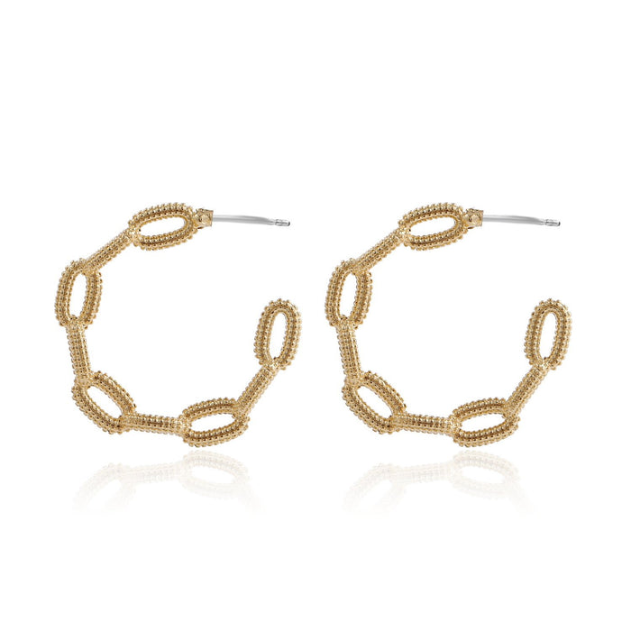 Bulk Jewelry Wholesale Earrings gold geometry C-shaped alloy JDC-ES-JJ136 Wholesale factory from China YIWU China