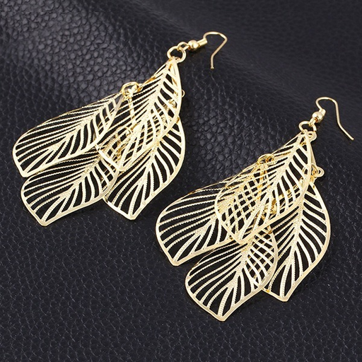 Bulk Jewelry Wholesale Earrings gold Hollow large leaves Alloy JDC-ES-xy085 Wholesale factory from China YIWU China