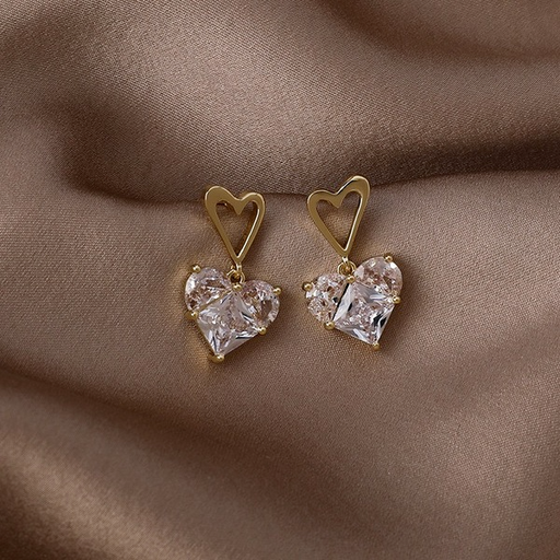 Bulk Jewelry Wholesale Earrings gold Love zircon copper JDC-ES-W217 Wholesale factory from China YIWU China
