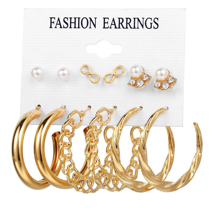 Wholesale Earrings gold Metal circle chain JDC-ES-F458 Earrings JoyasDeChina 5312001 Gold Wholesale Jewelry JoyasDeChina Joyas De China