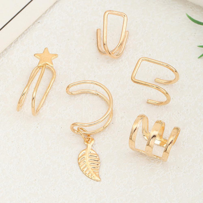 Wholesale Earrings gold Metal leaf u-shaped JDC-ES-e056 Earrings JoyasDeChina EZ3640jinse Wholesale Jewelry JoyasDeChina Joyas De China