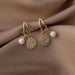 Wholesale Earrings gold Micro-inlaid zircon smiley pearl copper JDC-ES-W140 Earrings JoyasDeChina Main drawing Wholesale Jewelry JoyasDeChina Joyas De China