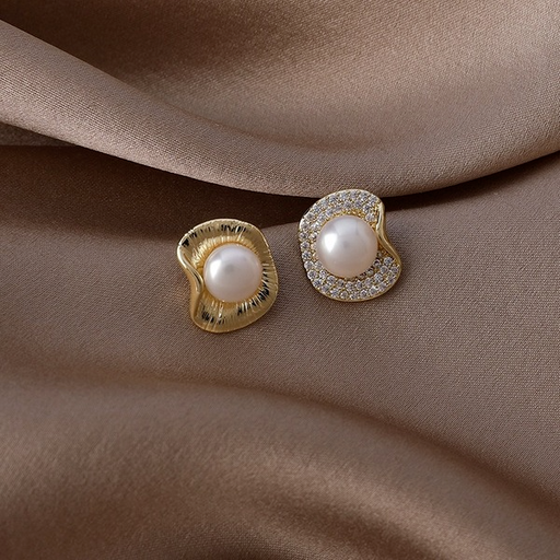 Bulk Jewelry Wholesale Earrings gold Pearl zircon round copper JDC-ES-W229 Wholesale factory from China YIWU China