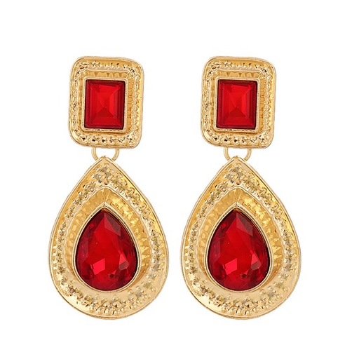 Bulk Jewelry Wholesale Earrings gold Red drop alloy JDC-ES-JJ058 Wholesale factory from China YIWU China