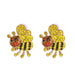 Wholesale Earrings gold Rhinestone bee Alloy JDC-ES-JJ139 Earrings JoyasDeChina 55347 bees Wholesale Jewelry JoyasDeChina Joyas De China