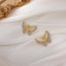 Wholesale Earrings gold Rhinestone opal butterfly Alloy JDC-ES-W270 Earrings JoyasDeChina Main drawing Wholesale Jewelry JoyasDeChina Joyas De China