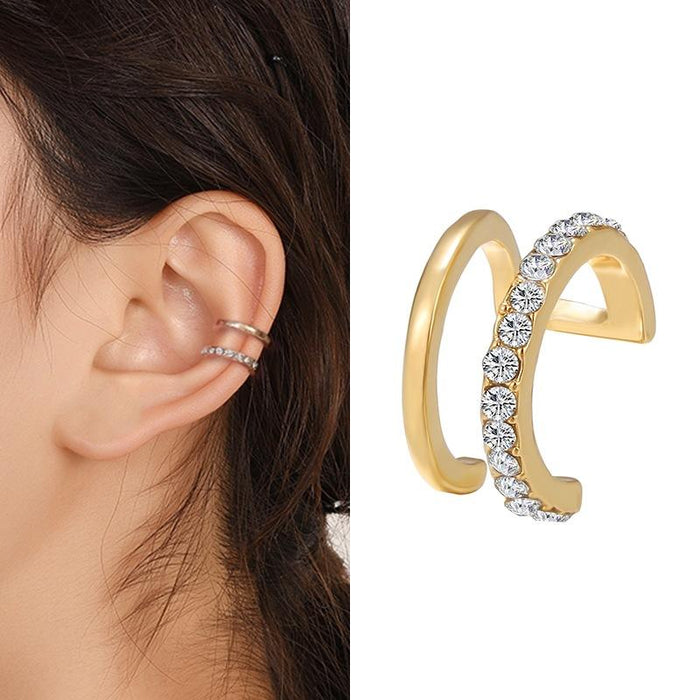 Wholesale Earrings gold Rhinestone-studded U-shaped ear bone clip Alloy JDC-ES-xy023 Earrings JoyasDeChina C04-03-16 Wholesale Jewelry JoyasDeChina Joyas De China