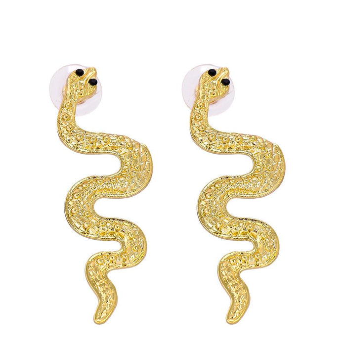 Wholesale Earrings gold Serpentine Alloy JDC-ES-JJ142 Earrings JoyasDeChina Golden Wholesale Jewelry JoyasDeChina Joyas De China