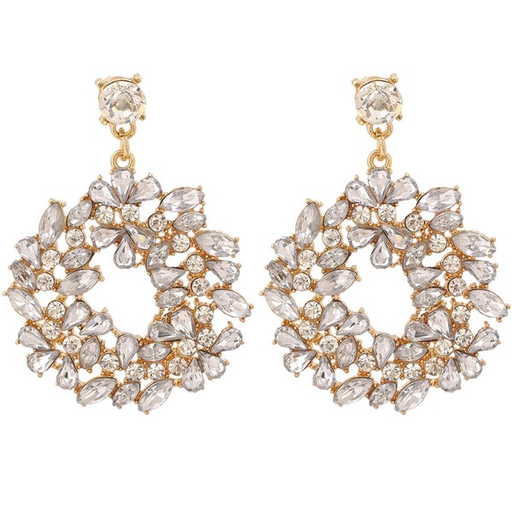 Bulk Jewelry Wholesale Earrings gold Snowflake diamond Alloy JDC-ES-JJ115 Wholesale factory from China YIWU China