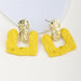 Wholesale Earrings gold Square geometric bump texture Alloy JDC-ES-e057 Earrings JoyasDeChina EZ3656huangse Wholesale Jewelry JoyasDeChina Joyas De China