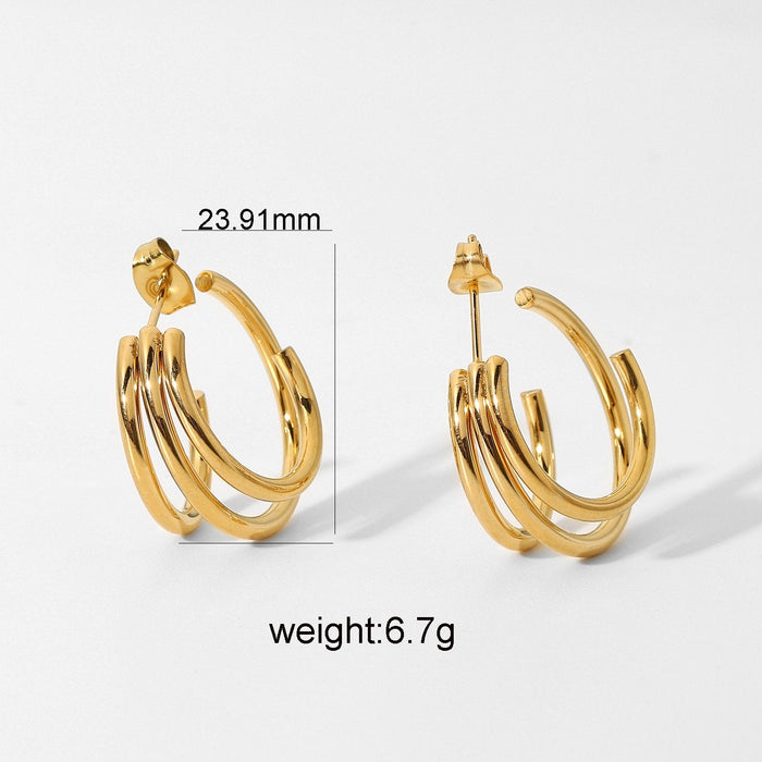 Wholesale Earrings gold Stainless steel C shape JDC-ES-JD046 Earrings JoyasDeChina JDE201436 Wholesale Jewelry JoyasDeChina Joyas De China