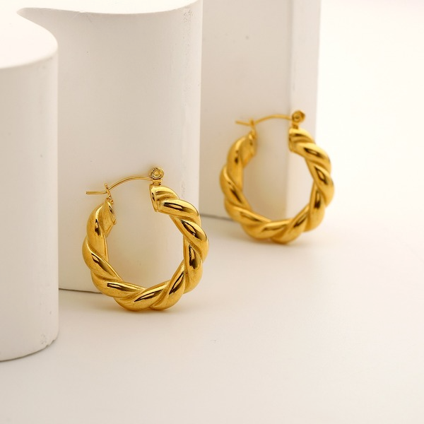 Bulk Jewelry Wholesale Earrings gold Stainless steel C shape JDC-ES-JD069 Wholesale factory from China YIWU China
